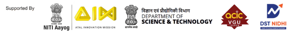 Supported by NITI Aayog, Atal Innovation Mission, Department of Science & Technology, ACIC VGU, and DST NIDHI